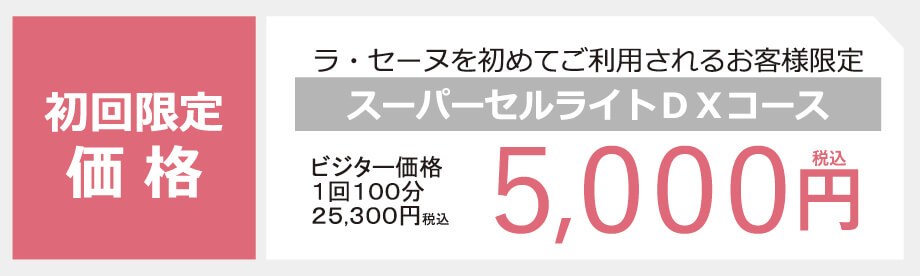 初回限定価格：「スーパーセルライトDXコース」5,000円（税込）